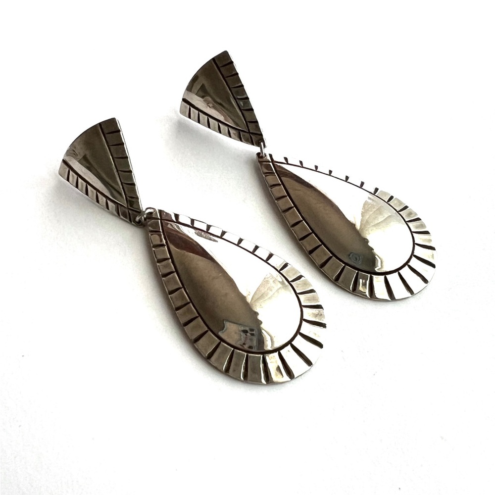 Vintage Sterling Silver Teardrop Earrings